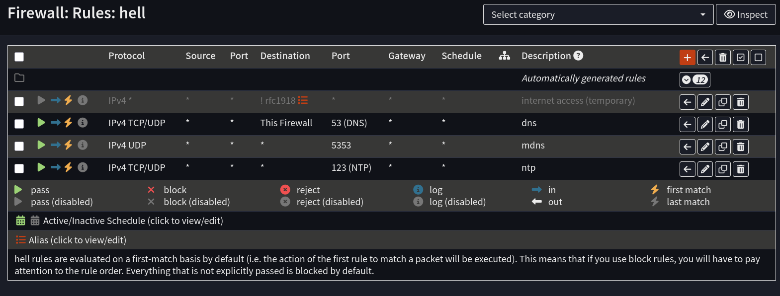 hell firewall rules