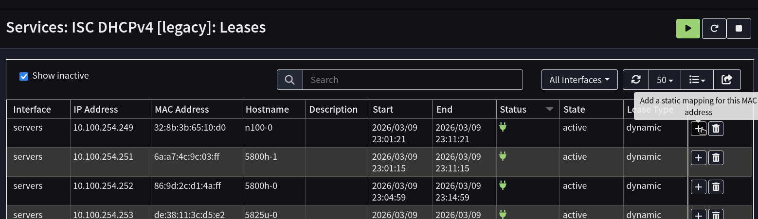 add static lease